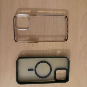Clear and Green Phone Case for iPhone 12 max